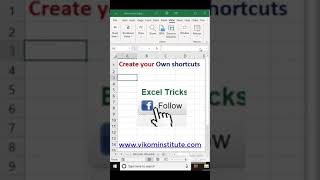 Create your own shortcuts in excel #shorts
