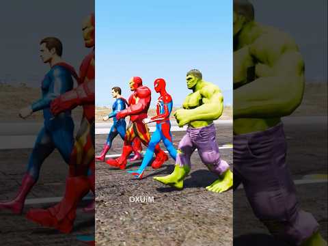 GTA V: Superheroes Battle Red Hulk, Venom, and Doctor Doom - Who’s the Strongest? 🤯 #shorts #gta5