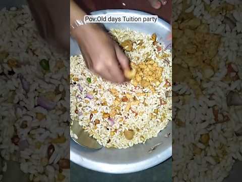 tuition mini party(ମୁଢି ପାଗ) #mudhi #tuition #party #bachaparty #shorts #olddays #food #happy