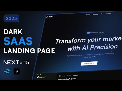 Showcasing Stunning Dark SaaS Landing Page with Nextjs 15, Tailwind CSS, Shadcn UI and Magic UI