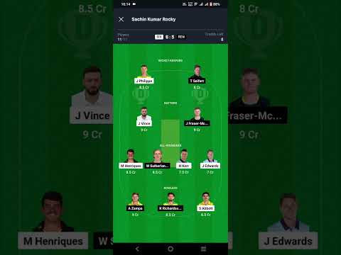 #dream11 Sydney sixers vs Melbourne Renegades mega winning dream 11 team bigg bass