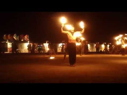 Double Fire Nunchaku Burning Man 2013