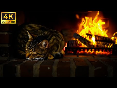 Fire Sounds for Ambiance Christmas Fireplace - UHD - Cozy 4K Night Scene for Relax and Meditation