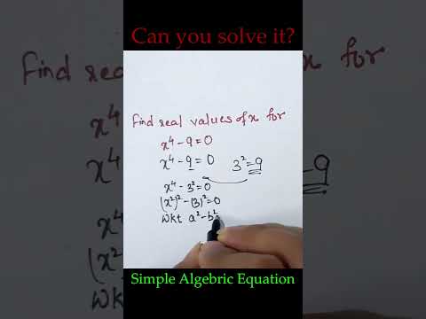Nice Algebric Equation!! Can you Solve it?