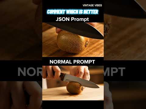 🥝 ASMR Kivi Cutting + Normal Prompt vs JSON Prompt 🤯 | Relax & Learn