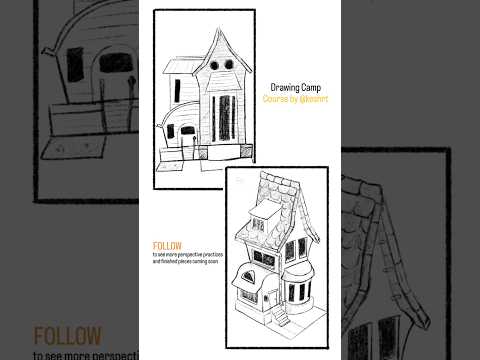 🏠 How to draw houses in perspective #digitalart #perspective