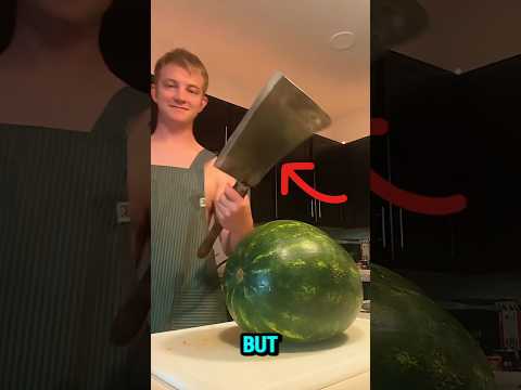 This guy’s cutting a watermelon with a huge knife… but things don’t go as expected. #vikramsarkar