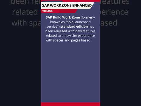 SAP BUILD WORK ZONE standard edition has new site experience