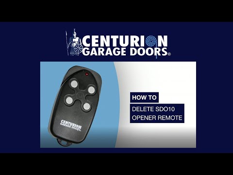 How To Delete Sectional Door Opener Codes Model SDO10