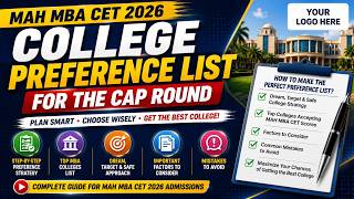 MAH MBA CET 2026 - College preference list for the CAP round