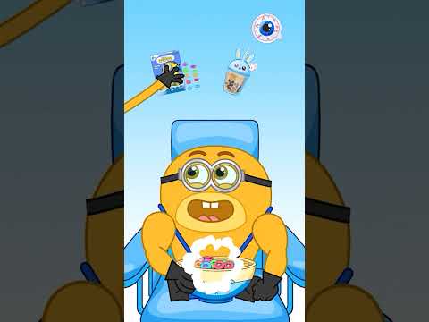 Minion Mukbang BLUE EMOJI Food 🧁🌀