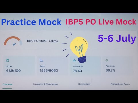 🎯Practice Mock IBPS PO Live Mock test 📚✍️6 July, Share your Score 📝👆, How to attempt mock test 🗒