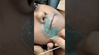 PAIN FREE UPPER LIPS WAXING TRICKS //How to make upper lips waxing easily //full waxing video