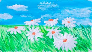Acrilic Painting  🎨 Chamomile 🎨| How to Draw | Magic Paintings | Relaxing Music