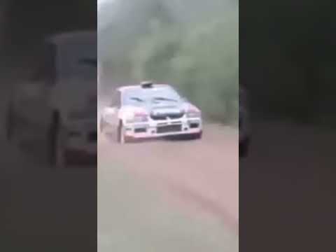 Rally near dog miss 💀☠️|#mitsubishi #rally #car #evo