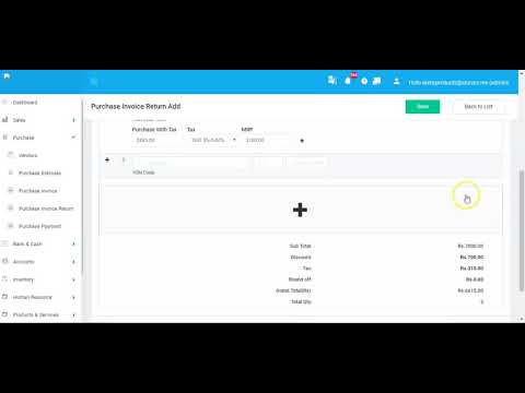 How to Add Purchase invoice return in Accozen Product (Exclusive tax)