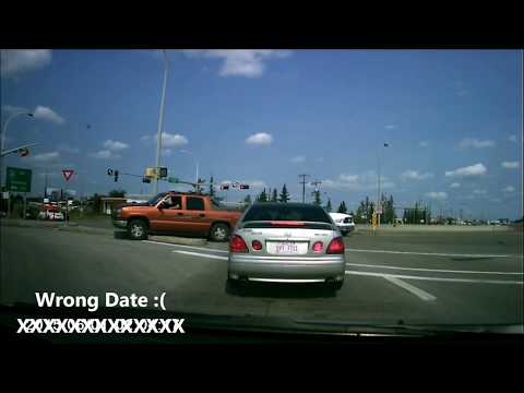 Bad Driver Edmonton AB Canada, Misses the turn completely!!