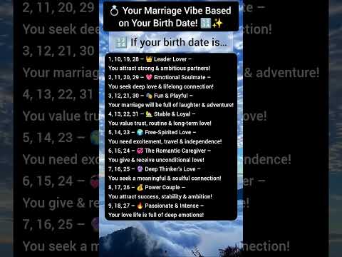 Your Marriage Vibe Based on Your Birth Date! 🔢✨ #Numerology #LoveLife