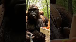 Bigfoot tries mushrooms 🍄 #viral #bigfoot #funny #bigfootvlog #foundfootage #vlog #ai