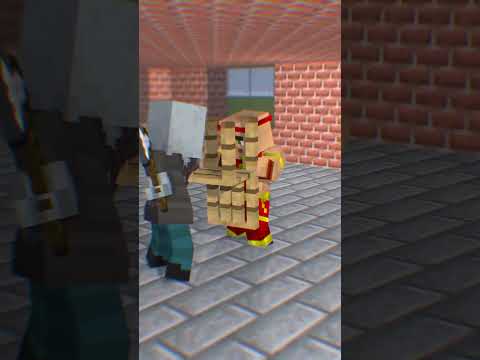 マイクラ拳の達人∼Kung fu Villager∼　イス編 [minacraft Animation]　#shorts