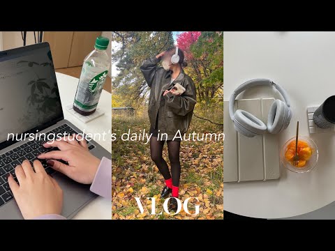 [vlog]秋でモチベを維持する看護学生の日常/ nursing student's daily in fall🍂 / 紅葉を見に/北大並木．定山渓