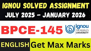 BPCE 145 solved assignment 2026 ll English Medium ll JUL25-JAN26