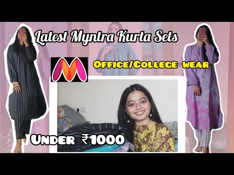 Stylish Myntra Kurta Sets Haul 🤩| Under ₹900 | Office or College wear | Tryon #myntra  #myntrahaul