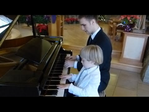 Jingle Bells Piano Duet with my 5 Year Old Brother