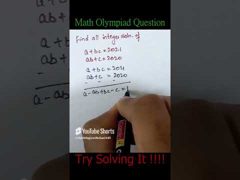 Math Olympiad Question  Can you solve it!!