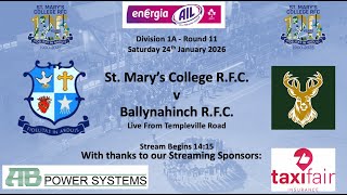 St Marys College v Ballynahinch RFC Energia AIL Round 11