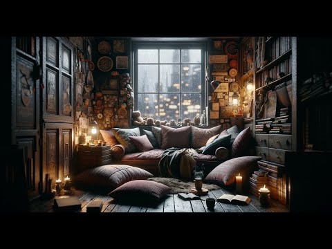 4K Cozy Reading Nook: Soothing Rain Ambience ☔️