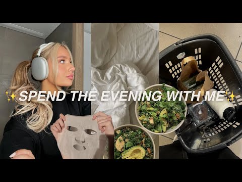 spend the evening with me vlog (grocery trip, hot girl walk, evening routine, self care, cooking)