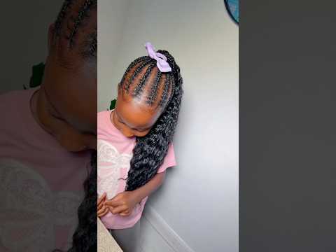 Cornrow ponytail for girls 🥰 #cornrows #ponytail #cornrowstyles #protectivestyles #hairstyles
