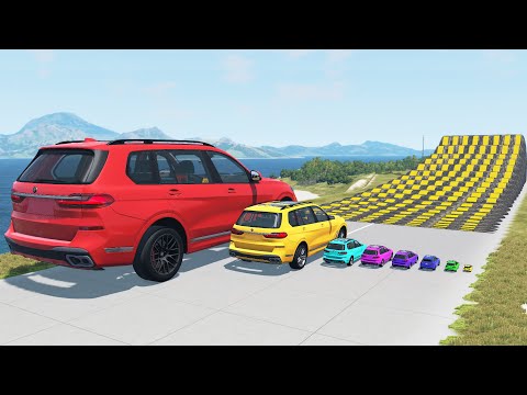 Small to Giant Cars vs Speed Bumps - BeamNG.Drive