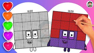How To Draw Numberblock 1600 Coloring🌈 - Learn to draw Numberblock 1600 Coloring for kids