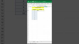 Average Formula In Excel #shorts #msexcel