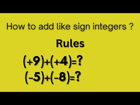 Addition of integers |rules |number line|what are like sign integers|maths climber