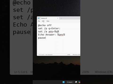 Make a Calculator with a Simple .BAT File | 💻 CMD Batch Script Tutorial #techtips #coding #shorts