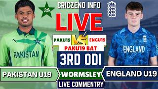 Pakistan U19 vs England U19 3rd ODI Match,LIve PAK U!9 vs ENG U19 Live Score Commentary  PAKU19 BAT