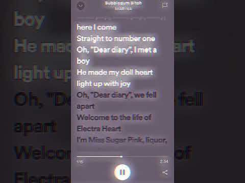 Bubblegum B**** - MARINA #lyrics #spotify  #marina #fyp #viralshorts