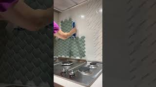 How to install a tile backsplash! This is very approachable! #kitchenrenovation #tilebacksplash