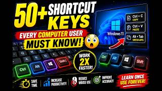 50 Most Useful Computer Shortcut Keys & Their Functions | Complete Computer Course for Beginners.