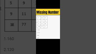 Missing Number Reasoning shorts Questions#missingnumbertricks#logicalthinking#missingnumberreasoning