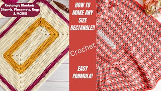 Crochet Rectangle Blanket in ANY Size Tutorial!