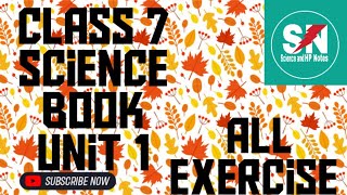 Class 7 science book unit 1 # Exercise # Eng Medium # unit 1 # exercise #