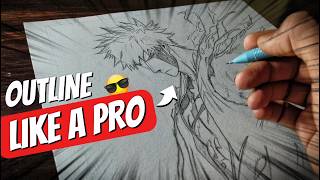 HOW TO DRAW ICHIGO OUTLINE FREEHAND IN 5 STEPS 😱 | IN 5 STEPS | OUTLINE TUTORIAL EASY #ichigo