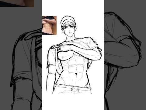 Practice drawing muscles 💪🖤❤️ Source for my ref - Twitter : @/mett0606 #PLAVE #플레이브 #은호 #하민