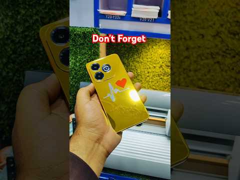 🔥 Gold Glass with Heartbeat & Heart Design | Premium Mobile Wrap#shortvideo #shorts #song #shorts