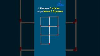 Remove 3 Sticks and you leave 3 Squares | Matchstick puzzles for kids | wit buddies