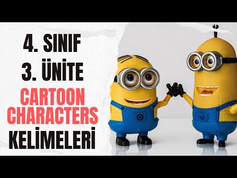 4. SINIF İNGİLİZCE 3. ÜNİTE CARTOON CHARACTERS KELİMELER - TEST + PDF